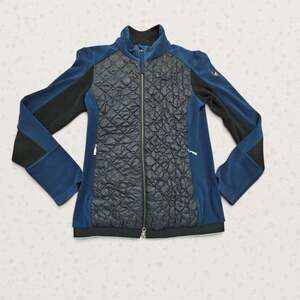 Toni Sailer Womens Hybrid Ski Jacket Quilted Fleece Full Zip Blue Black Size 38